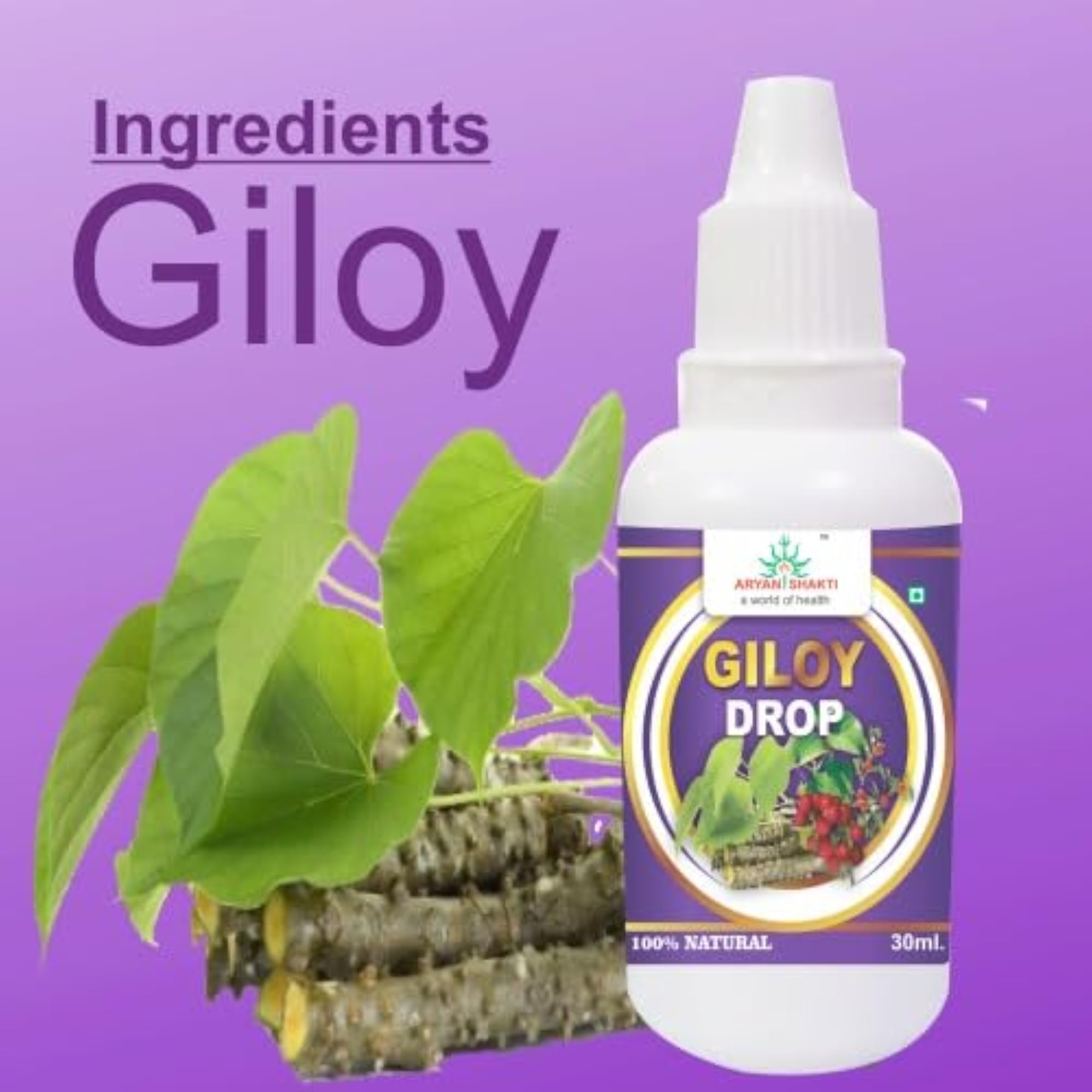 Natural Giloy Drops for Stamina & Immune Health, Herbal Support